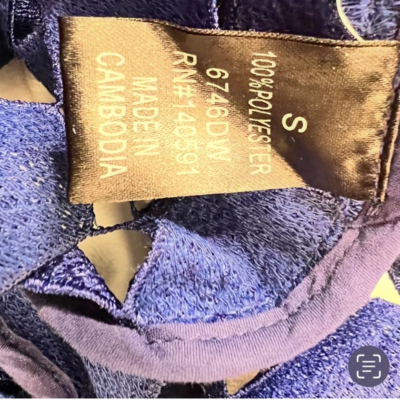 # A094  CQ by CQ Cobalt  Blue Laser-Cut  Mesh Duster Vintage  NEW NO TAG  S - Picture 13 of 15